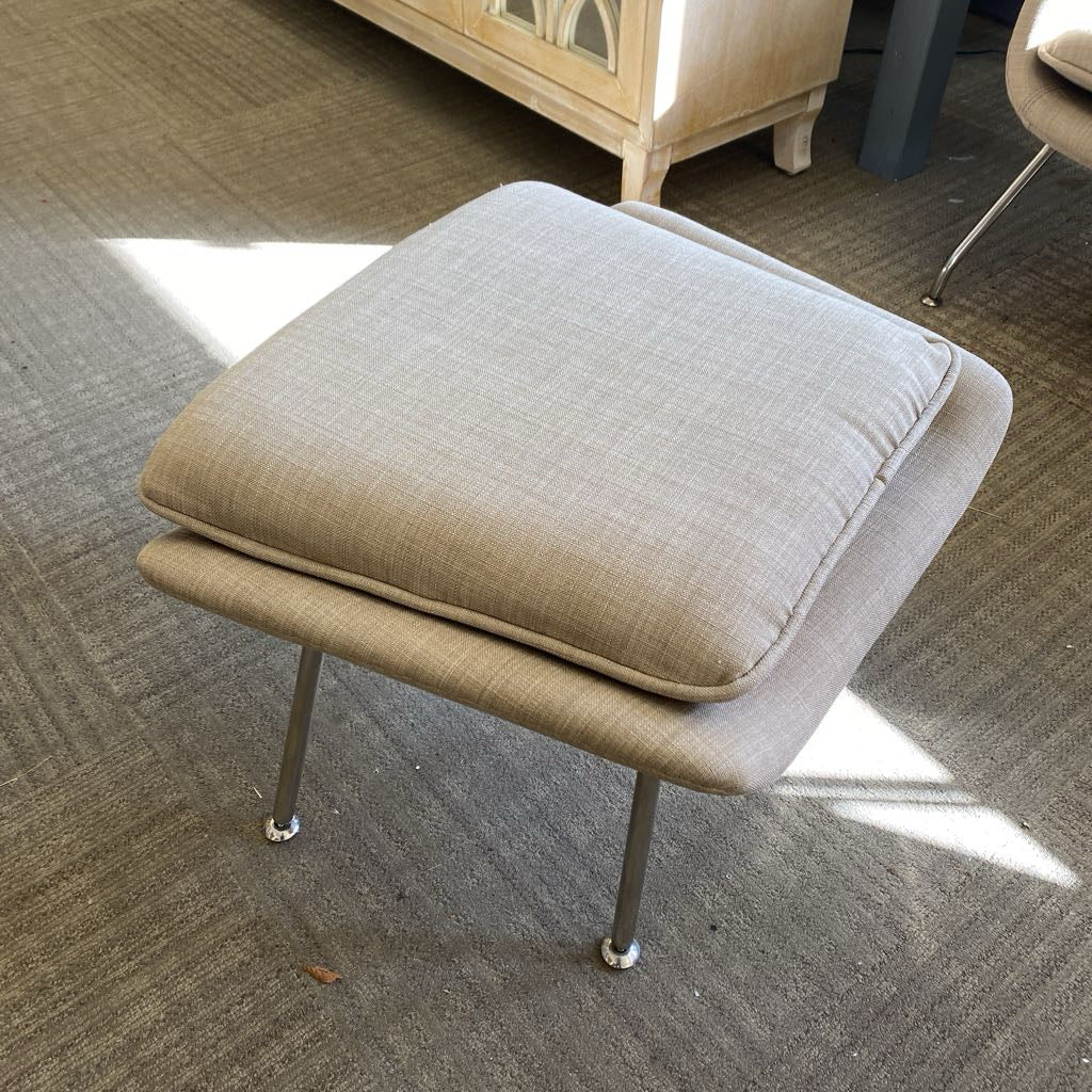 Beige Womb Style Chair & Ottoman (AS IS)
