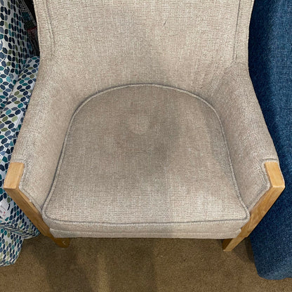 AS IS High Back Tan Tweed Armchair