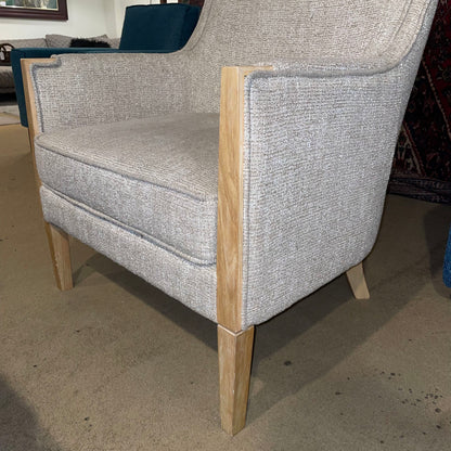 AS IS High Back Tan Tweed Armchair