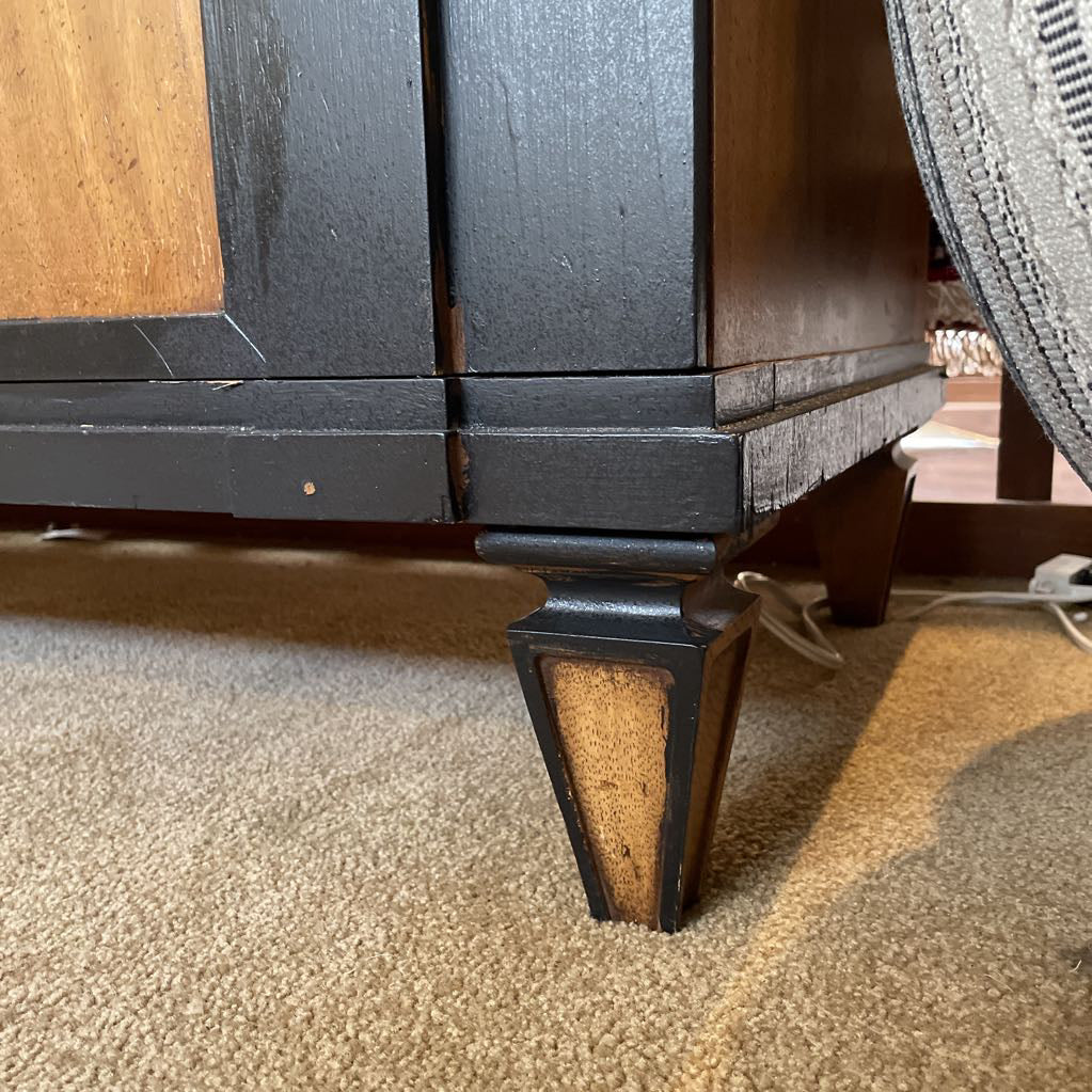 Thomasville Black Painted and Wood Lowboy Dresser