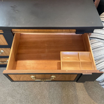 Thomasville Black Painted and Wood Lowboy Dresser