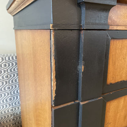 Thomasville Black and Wood Highboy Dresser