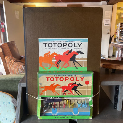 Totopoly Game 1950's Board & Box with Cards and Game Pieces