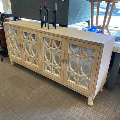PIER ONE Mirrored Lattice Four Door Sideboard