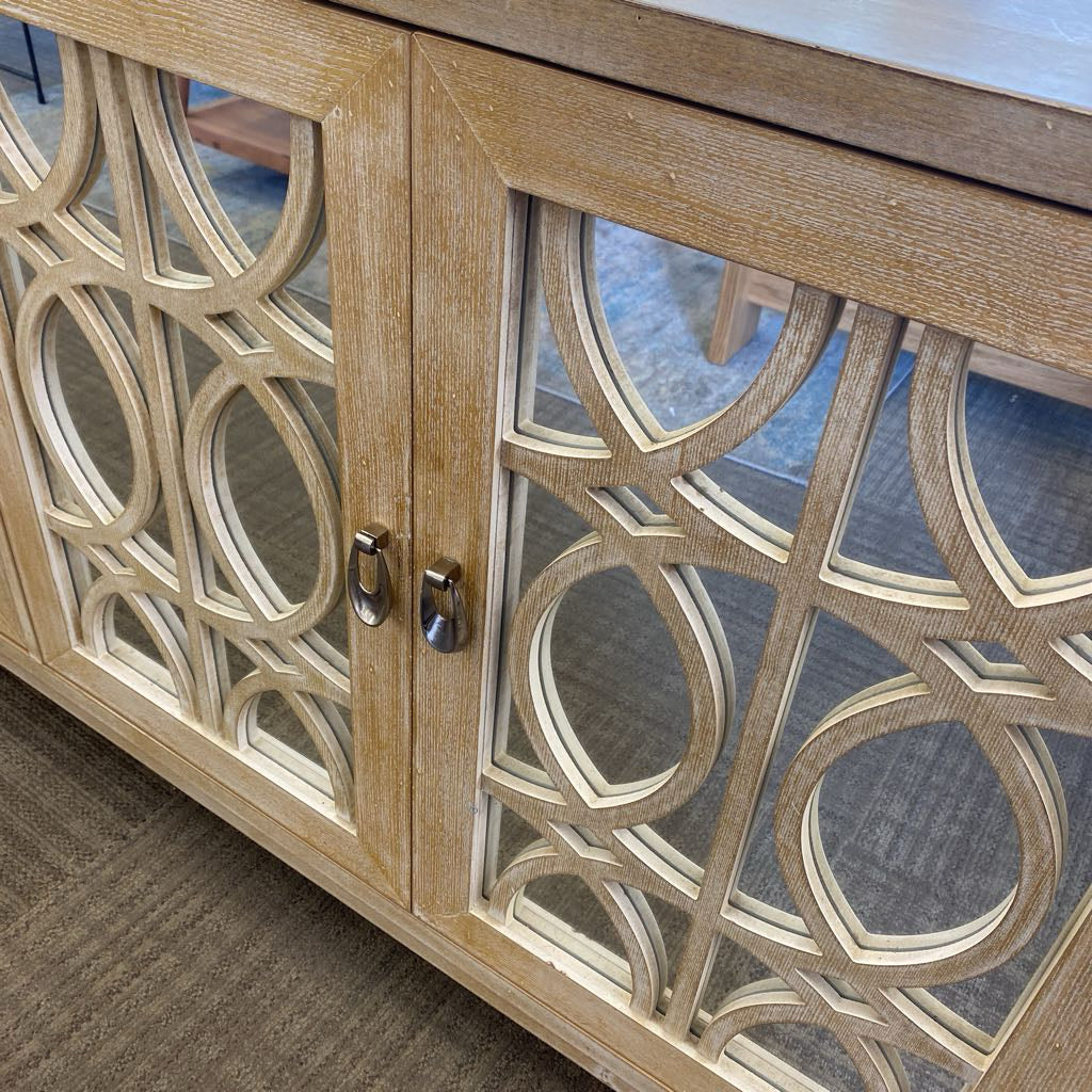 PIER ONE Mirrored Lattice Four Door Sideboard