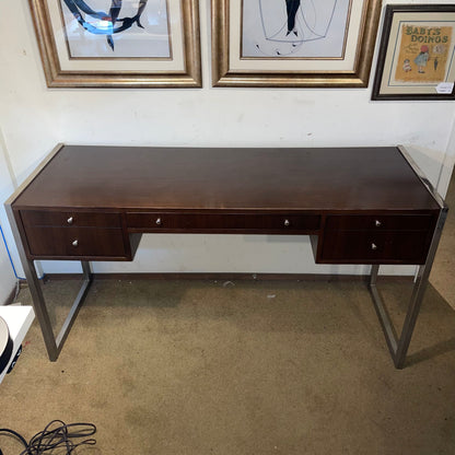 Mitchel Gold Scribe Walnut Finish Desk with Chrome Legs