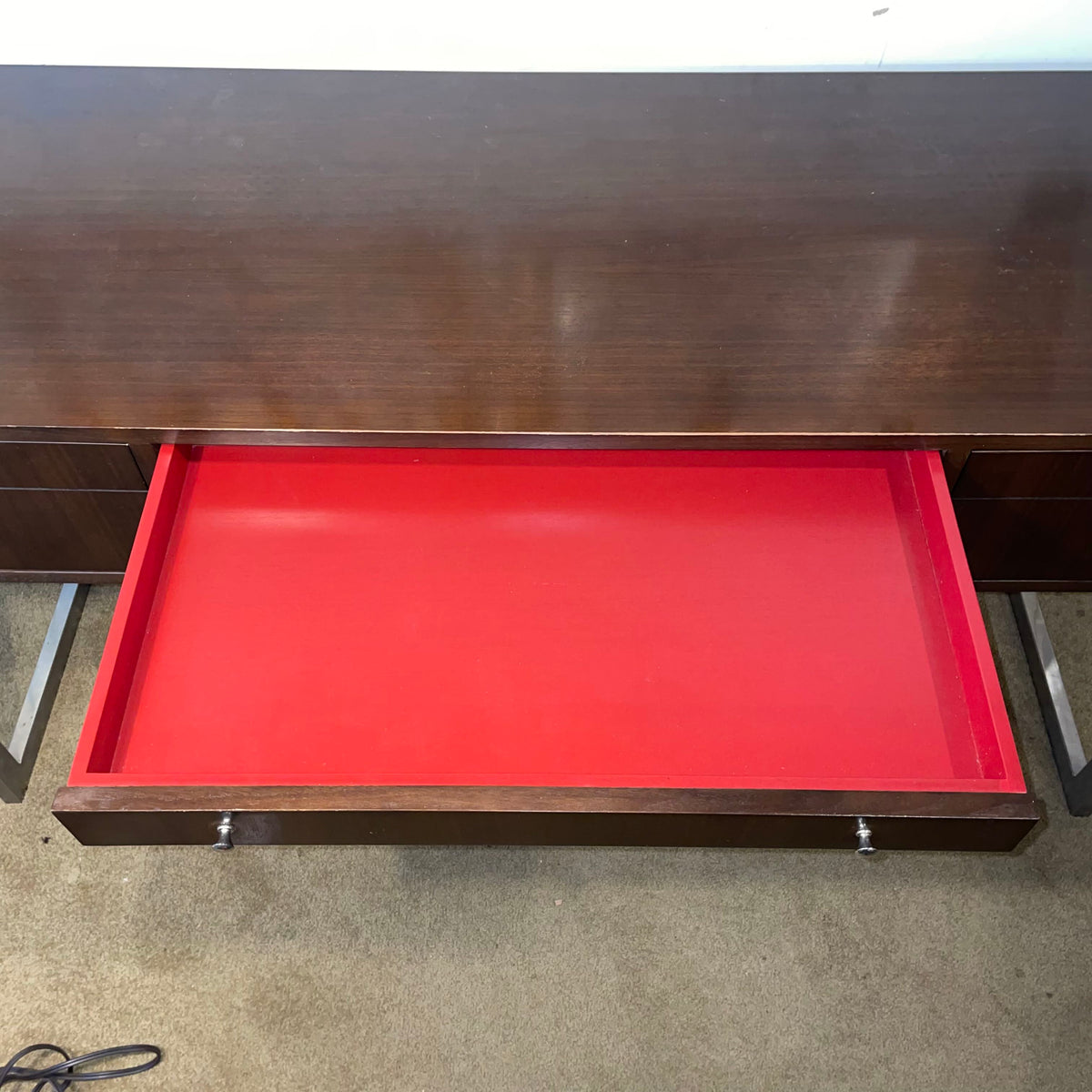 Mitchel Gold Scribe Walnut Finish Desk with Chrome Legs