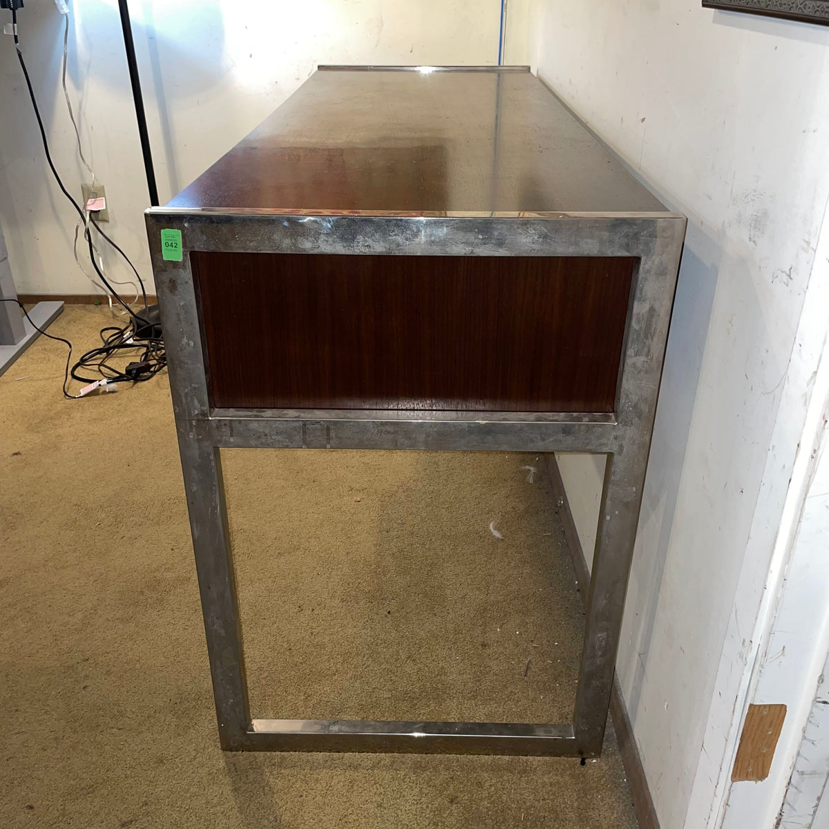 Mitchel Gold Scribe Walnut Finish Desk with Chrome Legs