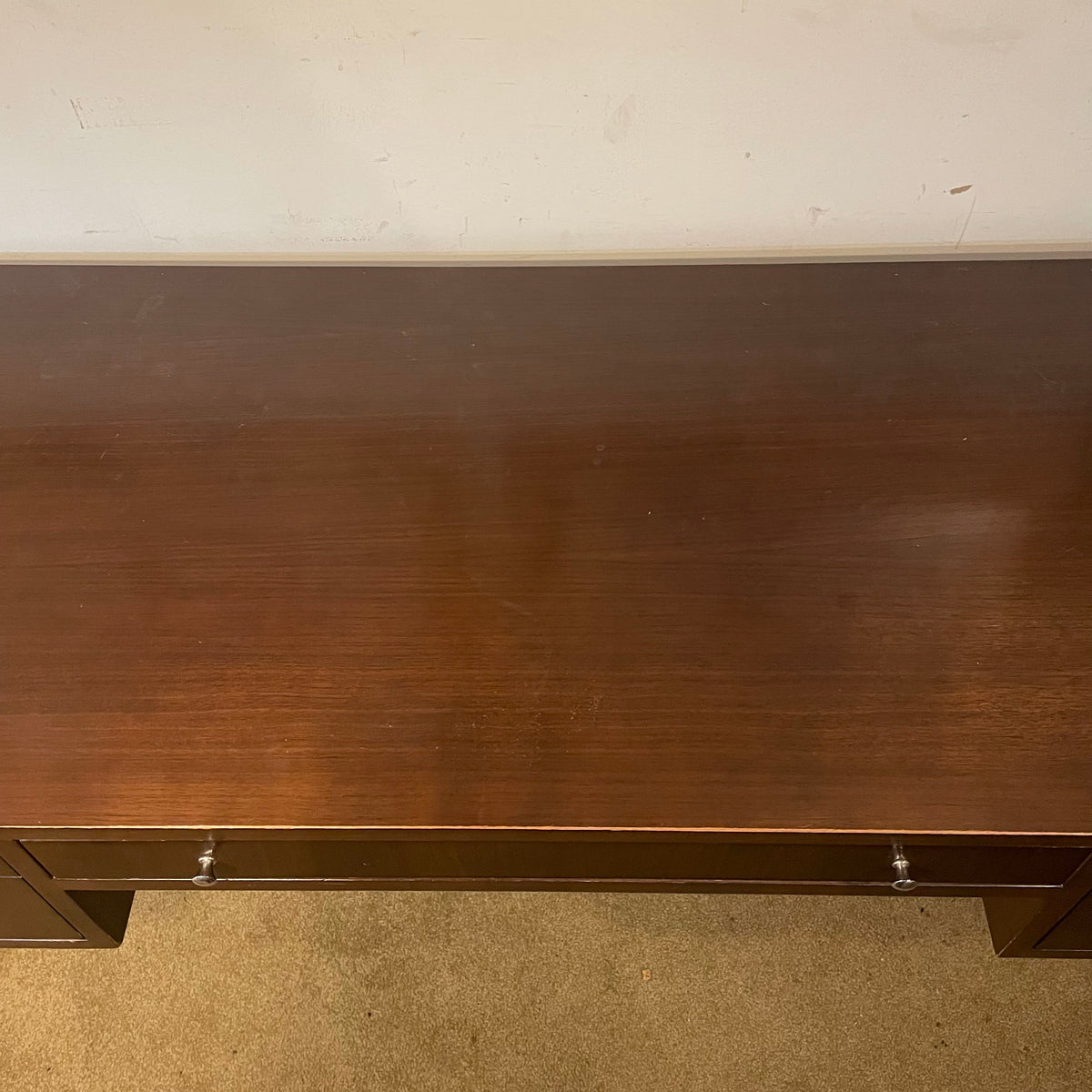 Mitchel Gold Scribe Walnut Finish Desk with Chrome Legs