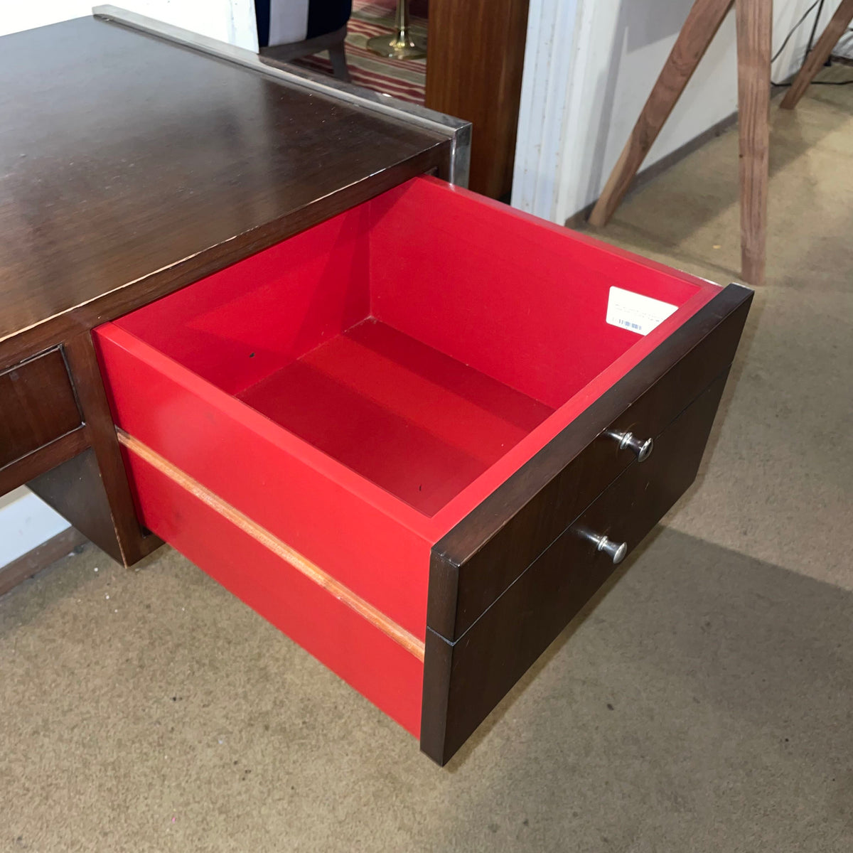 Mitchel Gold Scribe Walnut Finish Desk with Chrome Legs