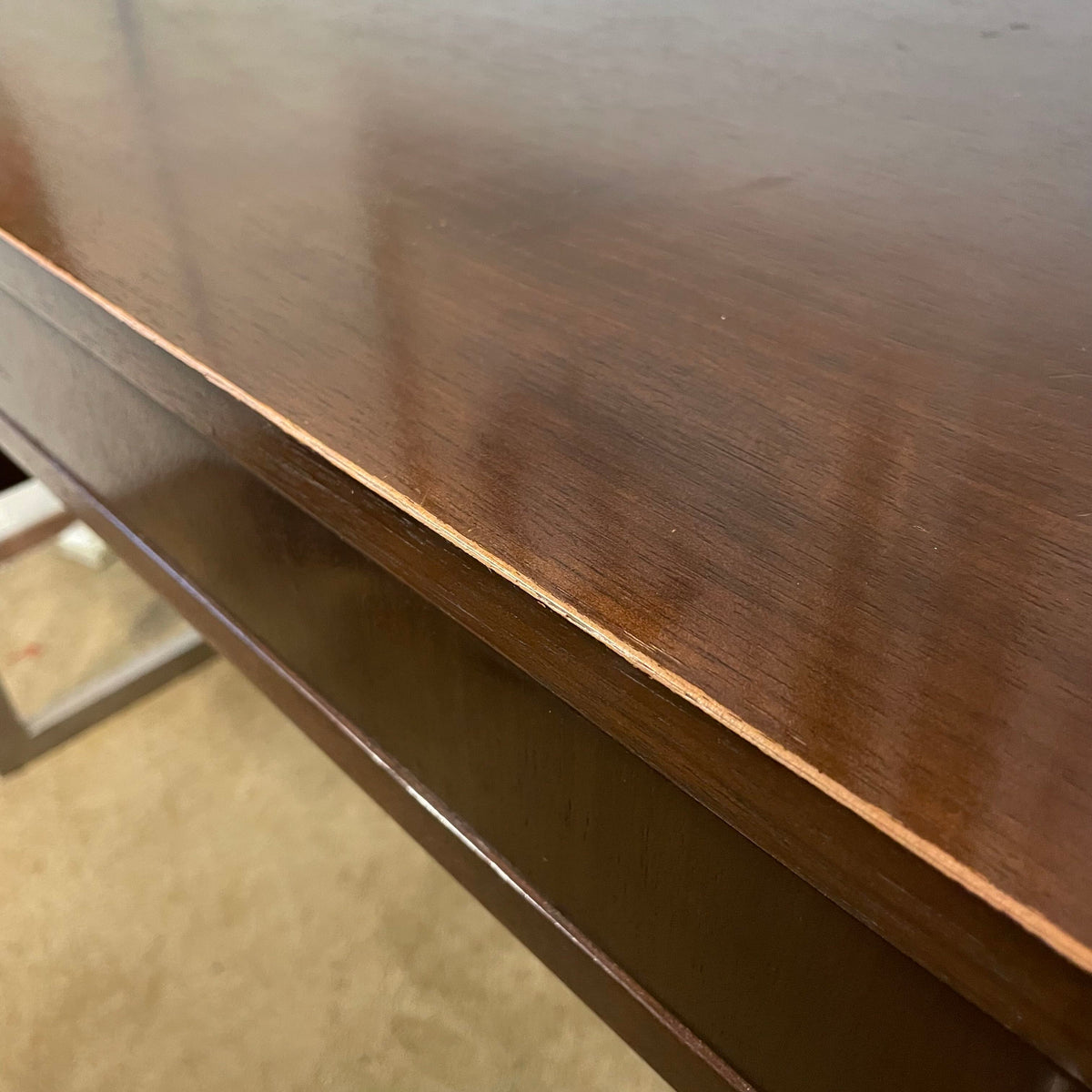 Mitchel Gold Scribe Walnut Finish Desk with Chrome Legs
