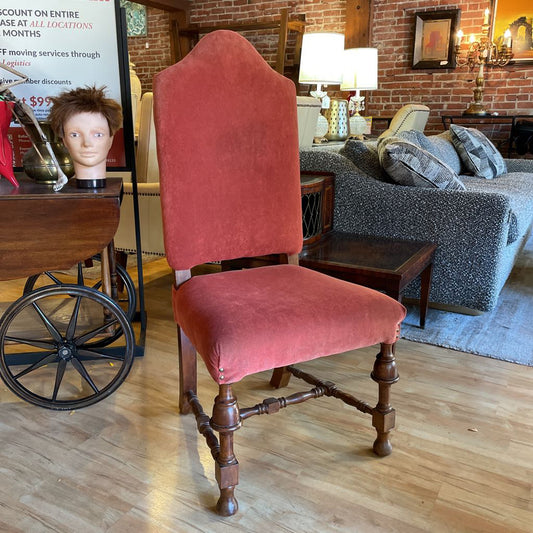 Pink Upholstered Accent Chair w Carved Wood Legs U ACCENT CHAIRS
