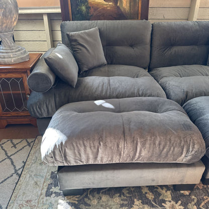 Cloudies Graphite Sofa w/ 2 Ottomans U SOFAS