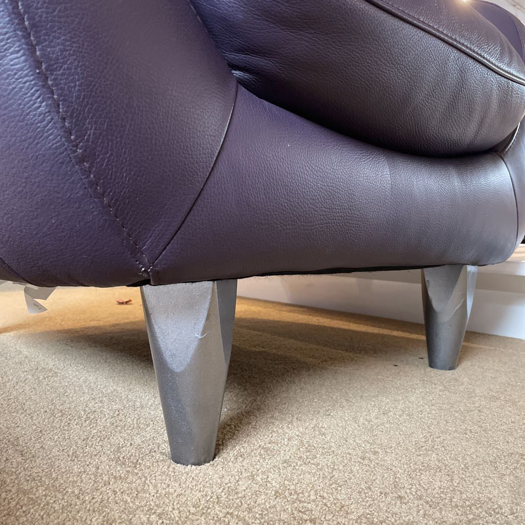 ITALSOFA Eggplant Leather Accent Chair U ACCENT CHAIRS