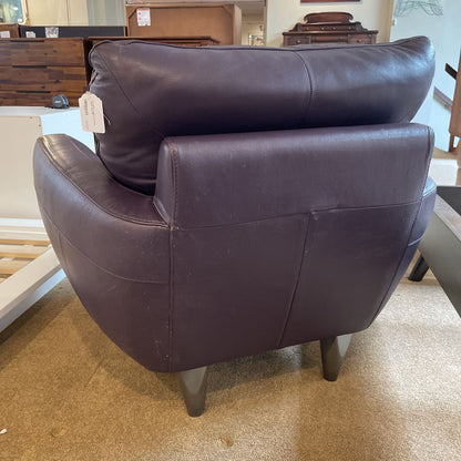 ITALSOFA Eggplant Leather Accent Chair U ACCENT CHAIRS