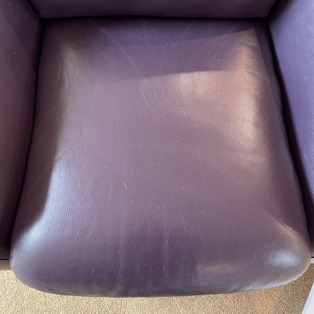 ITALSOFA Eggplant Leather Accent Chair U ACCENT CHAIRS