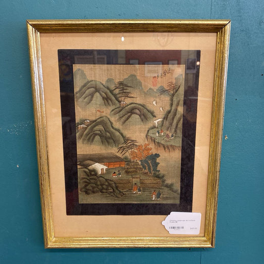 Chinese Landscape Art w/Gold Frame ART