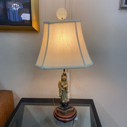 Soapstone Chinese Figure Table Lamp