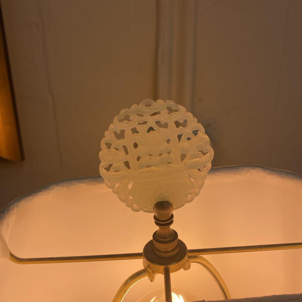 Soapstone Chinese Figure Table Lamp
