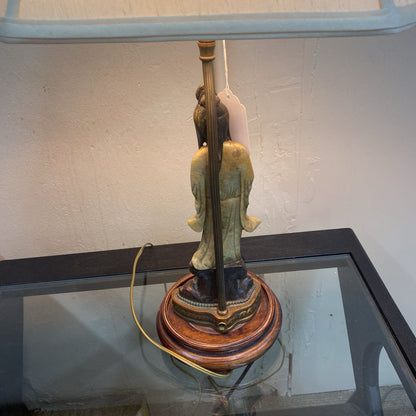 Soapstone Chinese Figure Table Lamp