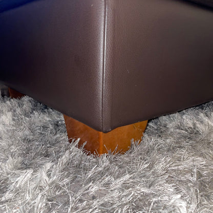 ITALSOFA Brown Leather Terminal Sectional w/ Ottoman U SECTIONALS LAF