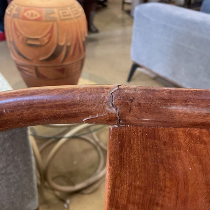 Asian Style Curved Back Wooden Accent Chair AS IS