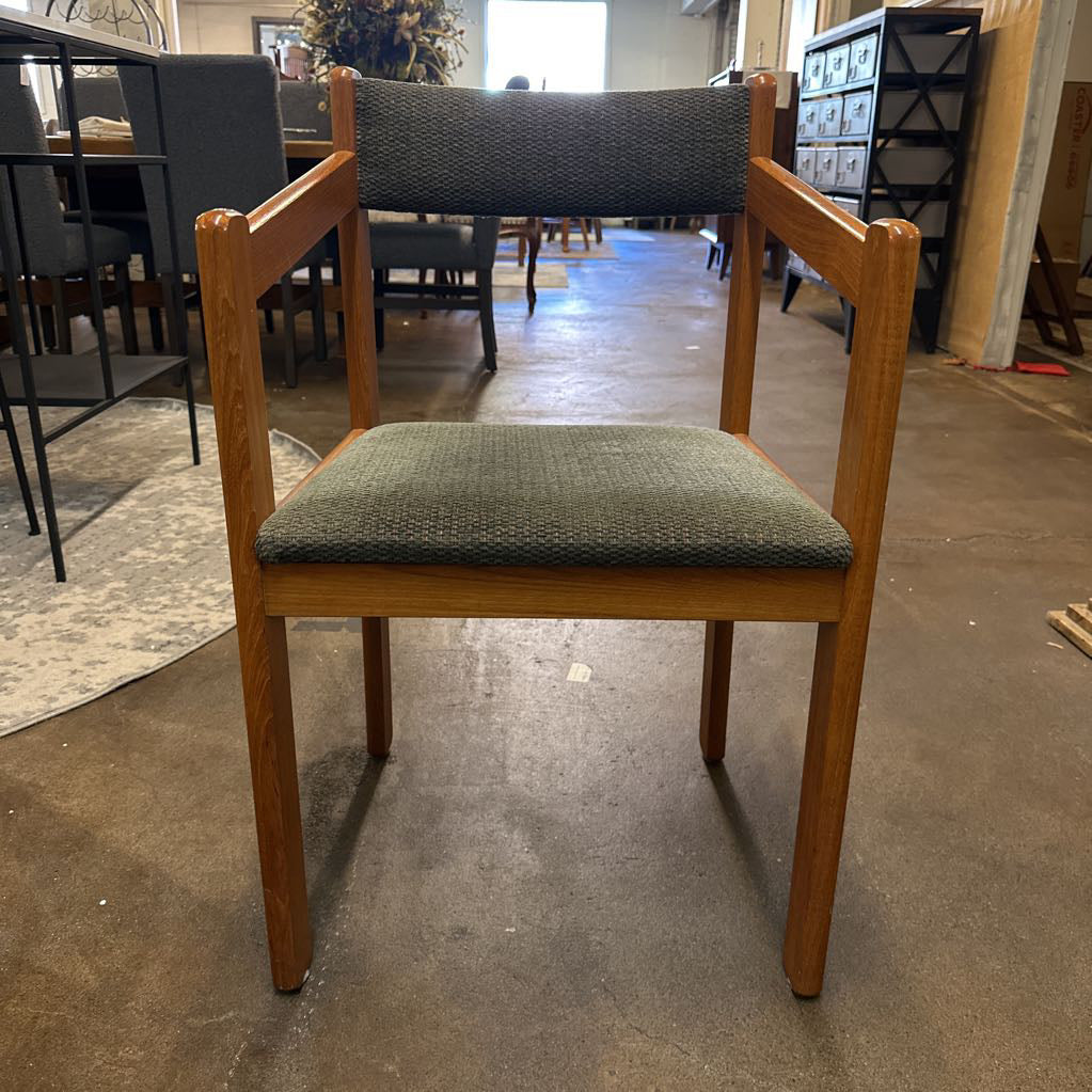 Teak Captains Chair Olive Upholsters
