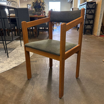 Teak Captains Chair Olive Upholsters