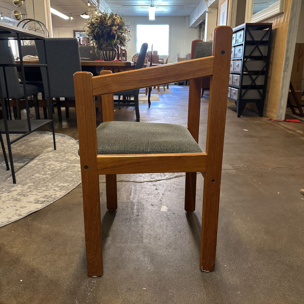 Teak Captains Chair Olive Upholsters