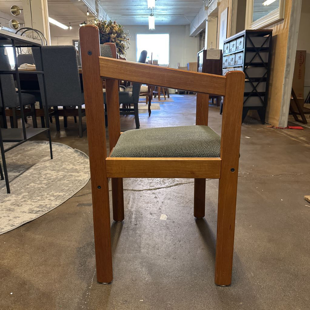 Teak Captains Chair Olive Upholsters