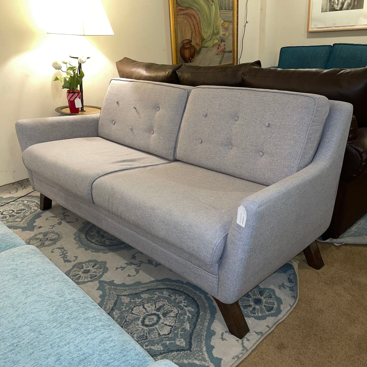 Grey Two Seat Tufted Contemporary Sofa U SOFAS