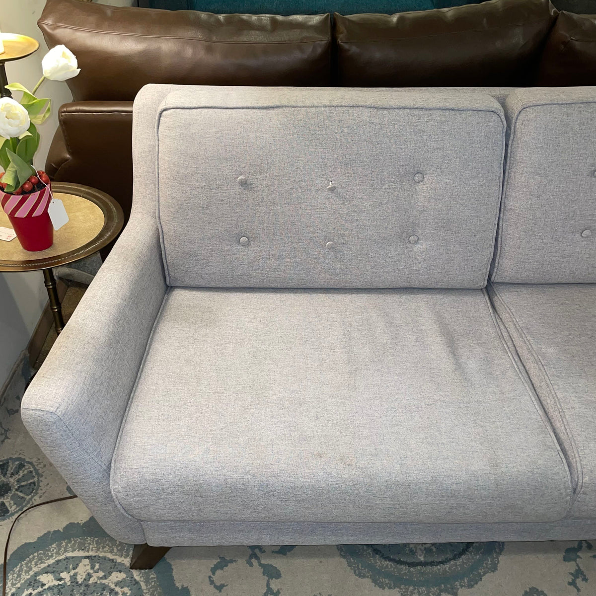 Grey Two Seat Tufted Contemporary Sofa U SOFAS