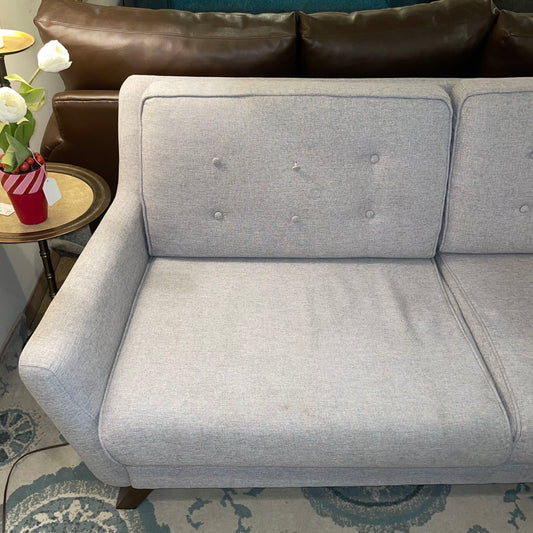 Grey Two Seat Tufted Contemporary Sofa