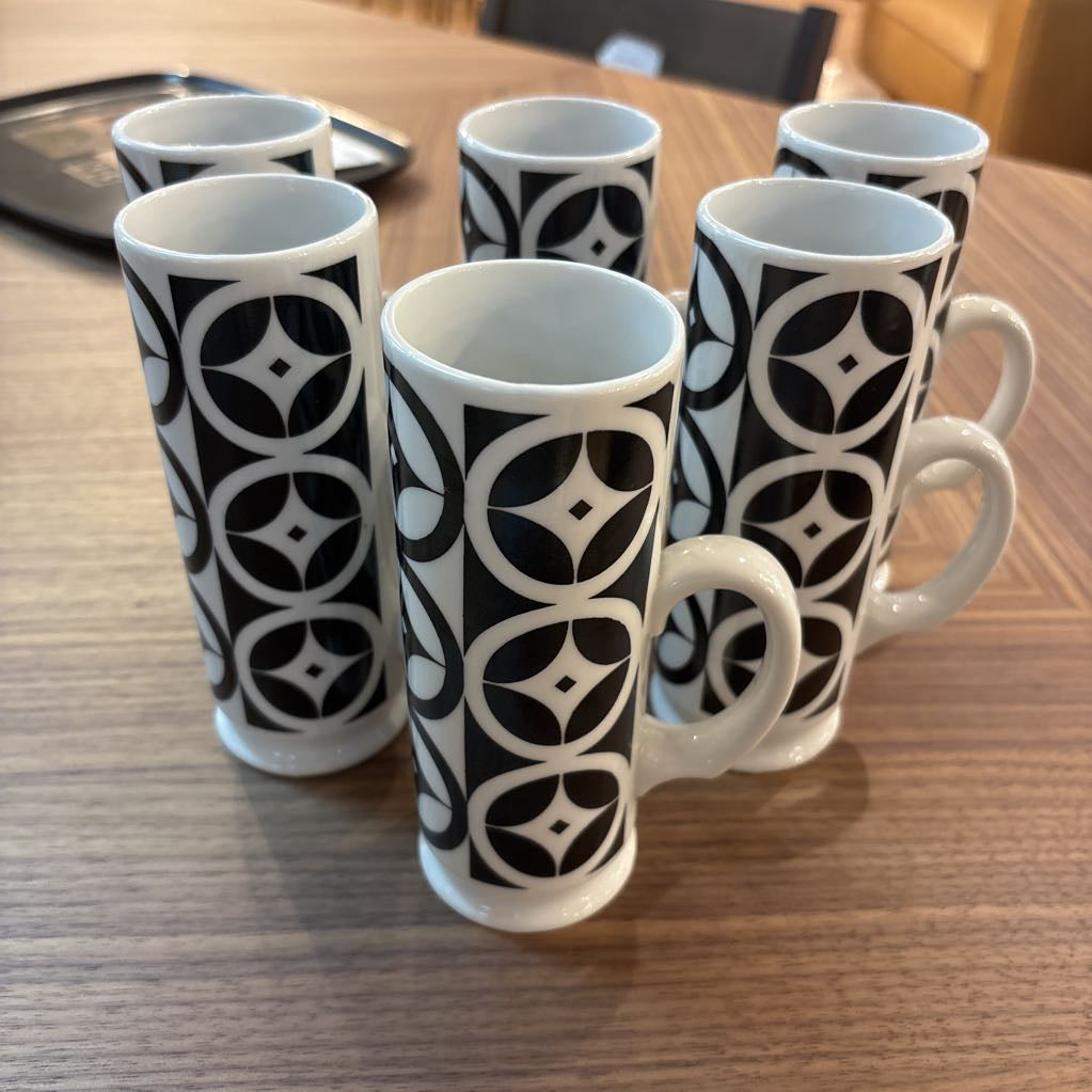 Mid-Century 1960's Mod Cappuccino Mug Set