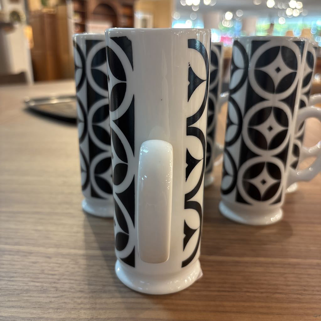 Mid-Century 1960's Mod Cappuccino Mug Set