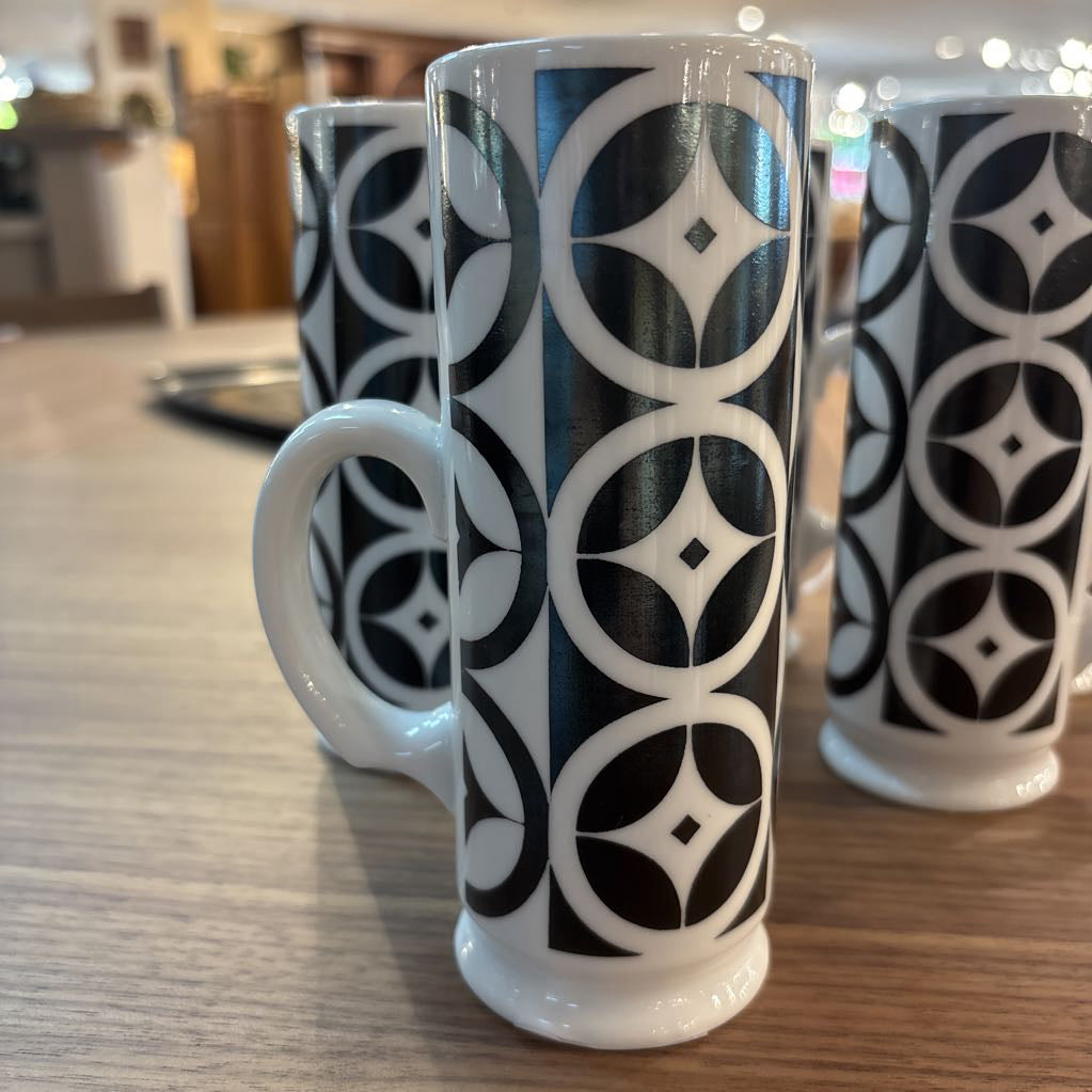Mid-Century 1960's Mod Cappuccino Mug Set