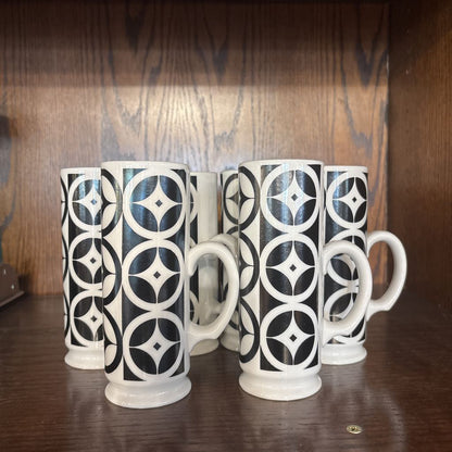 Mid-Century 1960's Mod Cappuccino Mug Set