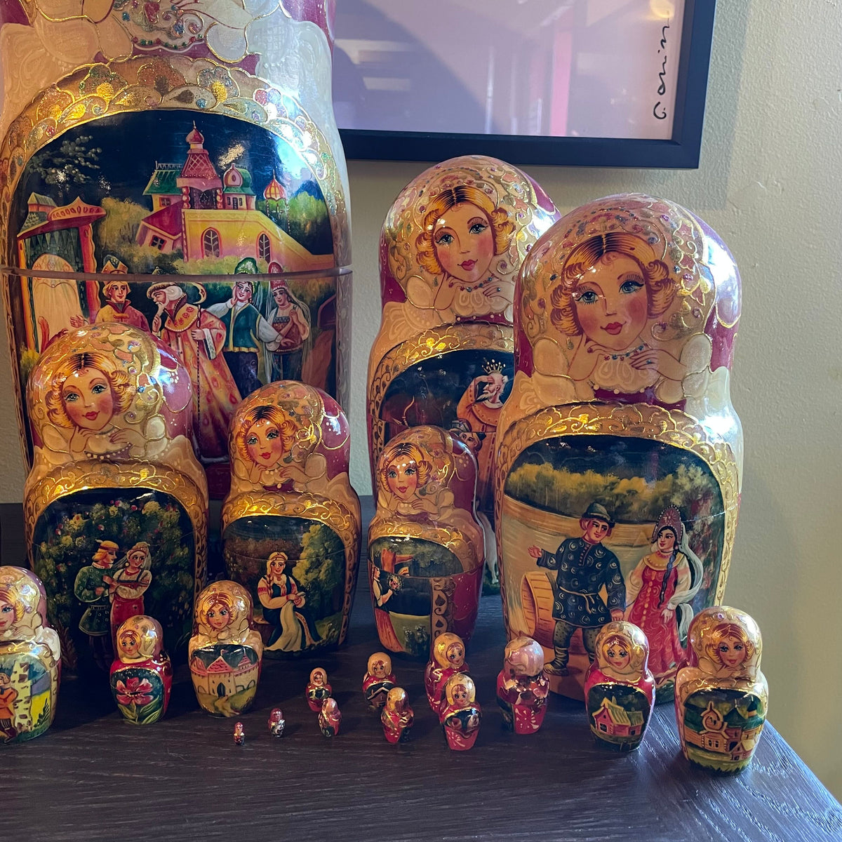 VERY RARE 28 pc Russian Matryoshka Nesting Dolls UNIQUE FINDS