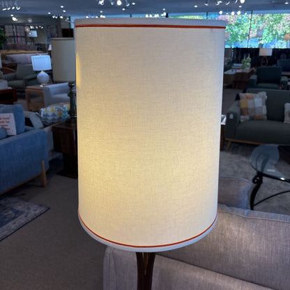 Mid-Century Wood & Brass Table Lamp LAMPS