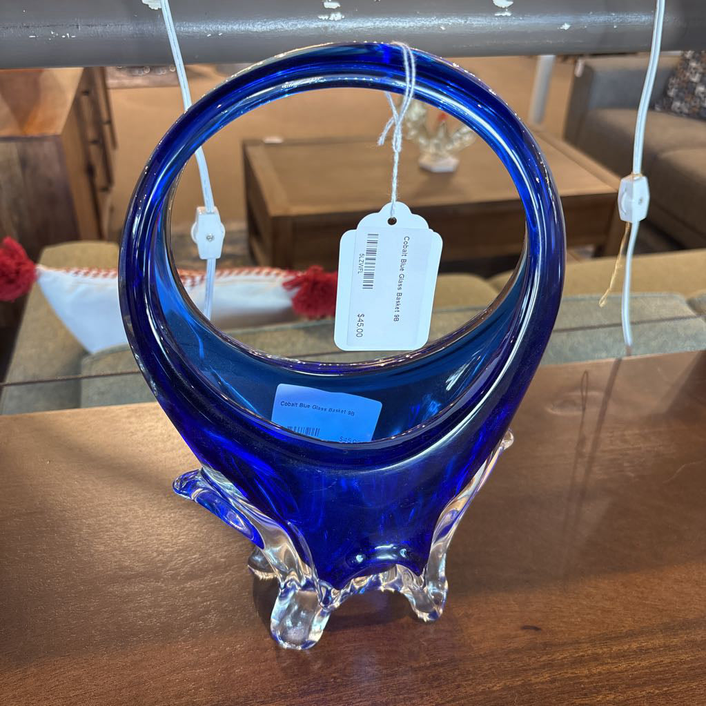 Cobalt Blue Glass Basket