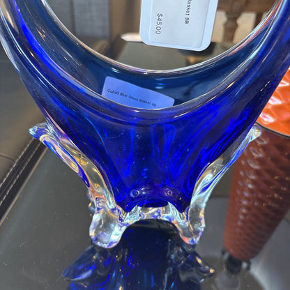 Cobalt Blue Glass Basket