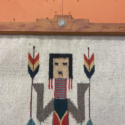 Vintage Navajo Corn Madden Weaving w/Arrow