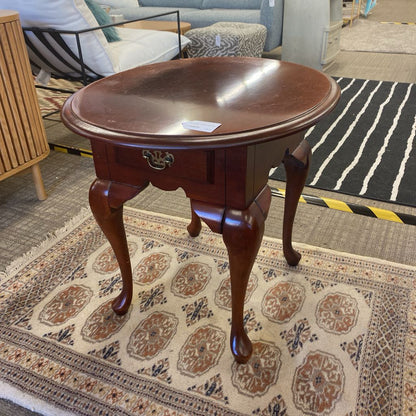 Oval Queen Anne Style Side Table (AS IS)
