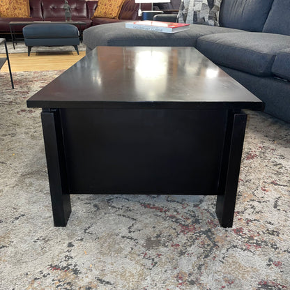 Black Coffee table / Entertainment Unit w/ 2 Drawer & 2 Cubbies