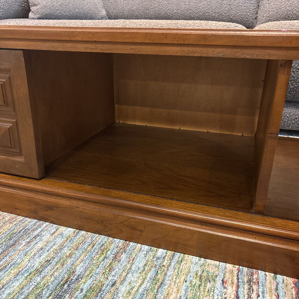 Vintage Rectangular Wooden Coffee Table w/ Shelf C COFFEE TABLES