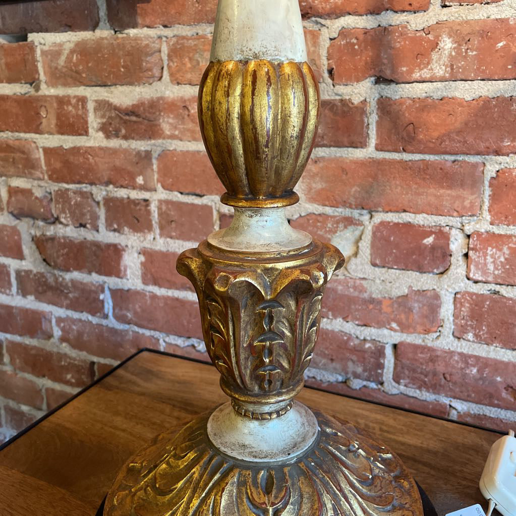 Plug In White and Gold Candlabra Lamp