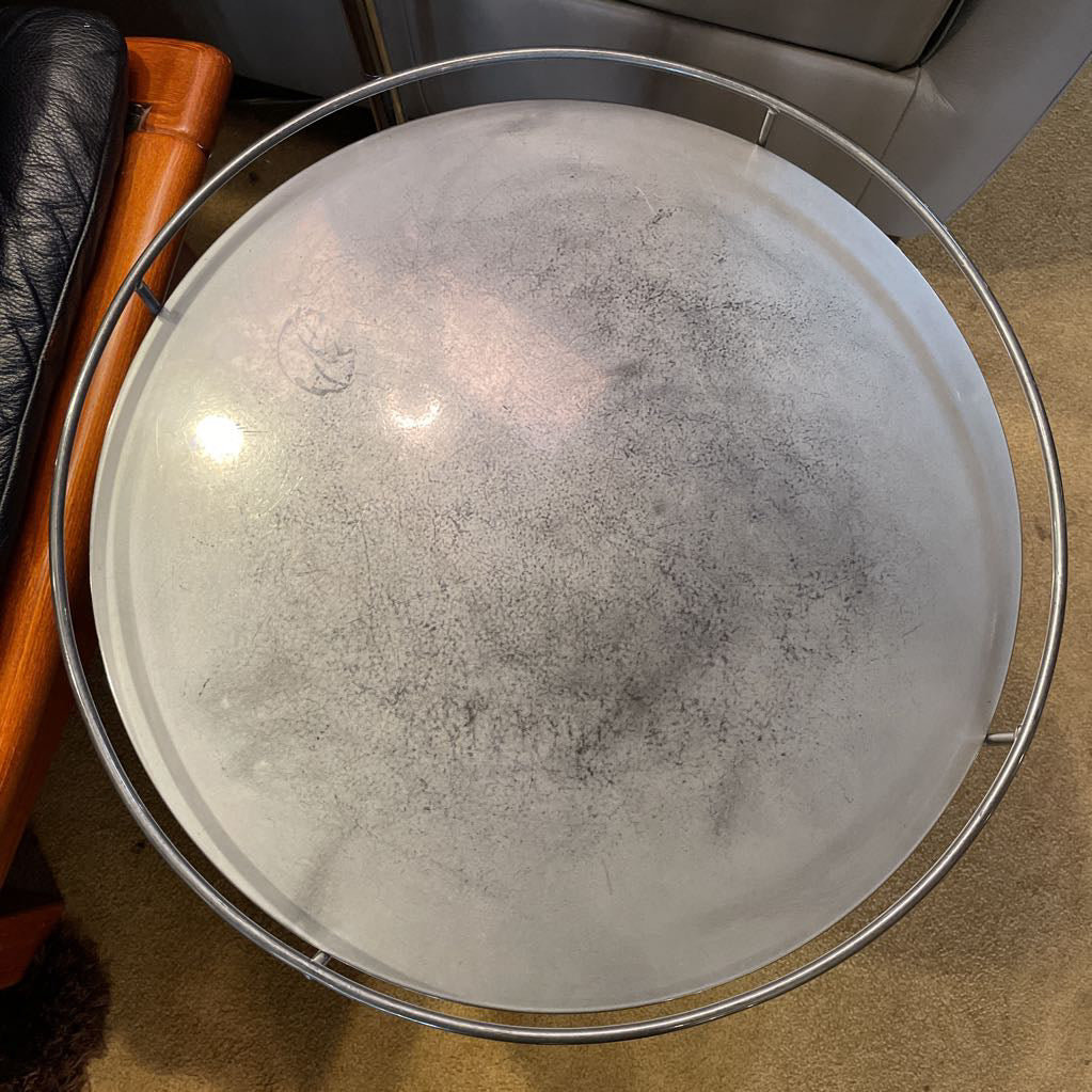 Metal Round Side Table w/ Removeable Tray Top