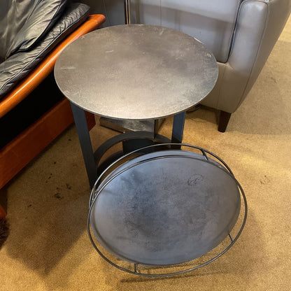 Metal Round Side Table w/ Removeable Tray Top