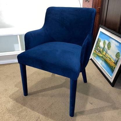 Blue Velvet Upholstered Dining Chair