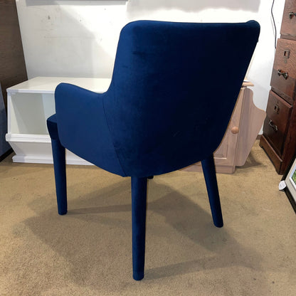 Blue Velvet Upholstered Dining Chair